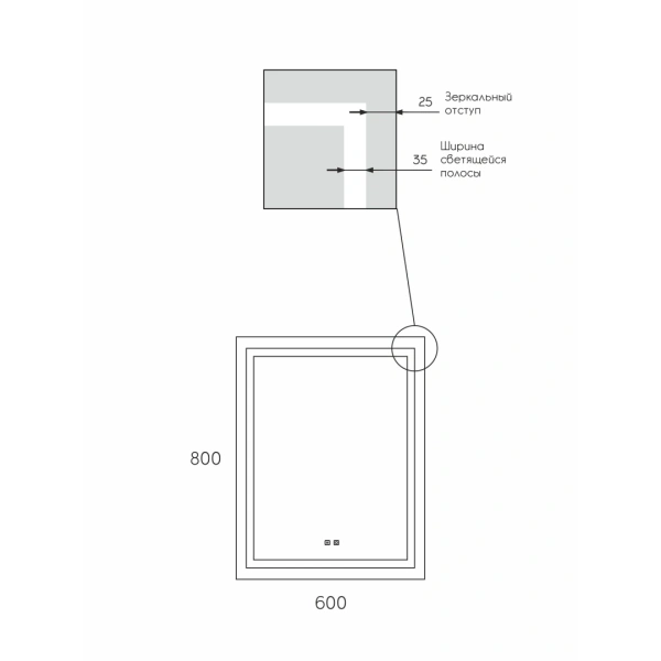 Зеркало с подсветкой и обогревом Uperwood Tanos 291020220 60x80 фото