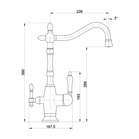 Смеситель для кухни с фильтром для воды Milacio Castellon Ceramic MC.514.SN сатин фото