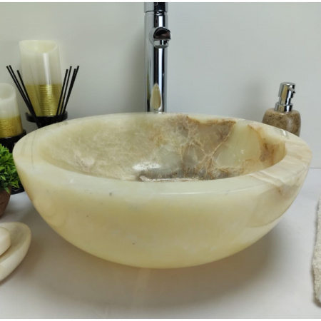 Накладная раковина из оникса Indo Bowl Yellow Small BO-00367 фото