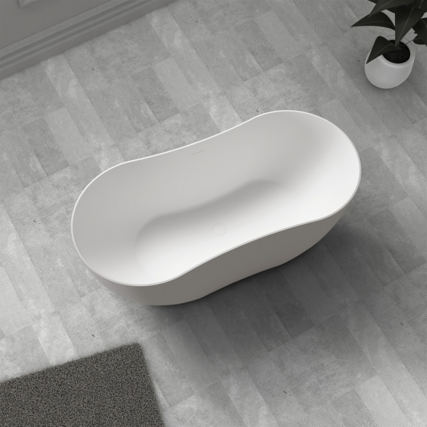 Ванна из искусственого камня Abber Stein AS9604 170x80 белая матовая фото