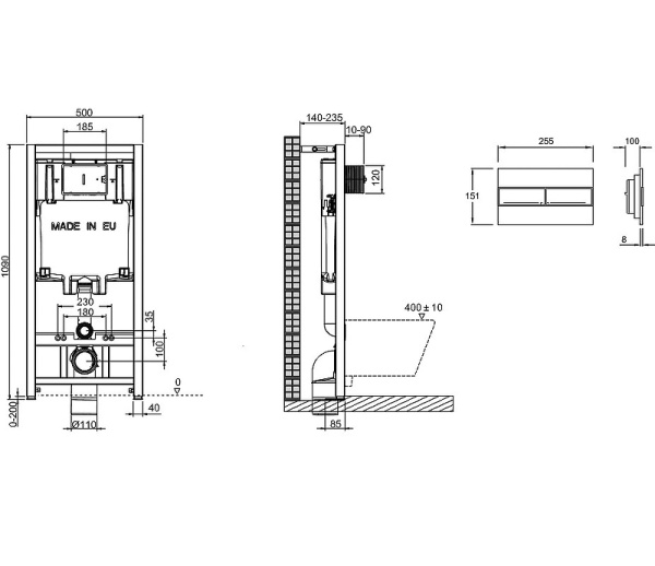 Унитаз c инсталляцией Jacob Delafon Rodin+ E21749RU-00 фото