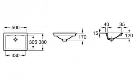 Раковина встраиваемая Roca Diverta 327114000 50 см фото