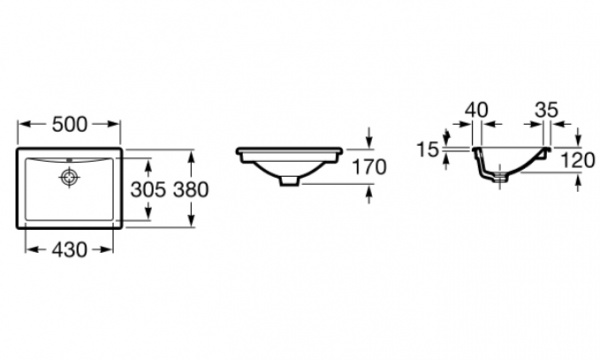 Раковина встраиваемая Roca Diverta 327114000 50 см фото
