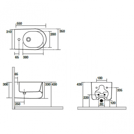 Биде подвесное Kerasan Nolita 532530*1 белое матовое фото