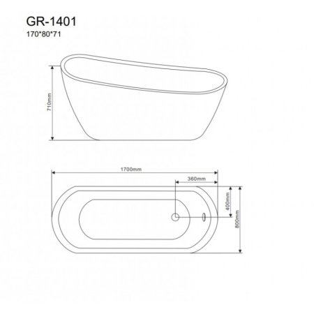 Акриловая ванна Grossman GR-1401 170x80 фото