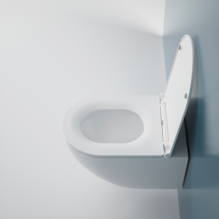 Подвесной унитаз безободковый Esbano FORTEX-53T с сиденьем фото