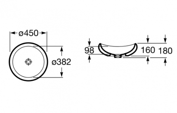 Накладная раковина - чаша Roca Urbi 1 327225000 45 см фото