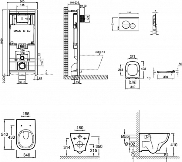 Унитаз c инсталляцией Jacob Delafon Struktura E21750RU-00 фото