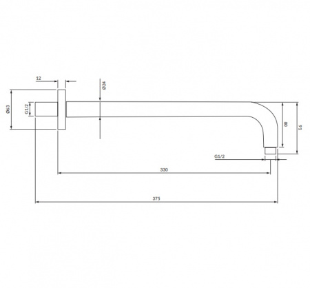 Держатель для верхнего душа Omnires RA01CR фото