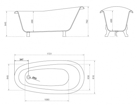 Ванна акриловая Abber AB9292 170x80 на ножках фото