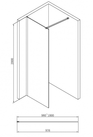 Душевая перегородка Abber Immer Offen AG61100B 100 см фото