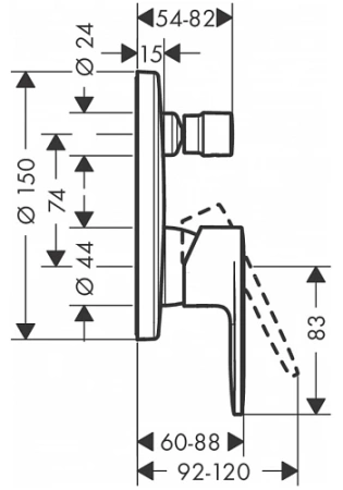 Смеситель для ванны и душа Hansgrohe Vernis Blend 71466000 хром фото