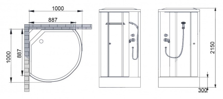 Душевая кабина Bolu Sektors BL-113/100m фото
