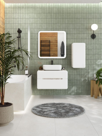 Тумба под накладную раковину Art&Max Genova AM-Genova-800-2C-SO-CH бетон хафит фото