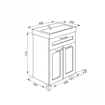 Тумба с раковиной Iddis New Sena NSE60W2i95K фото