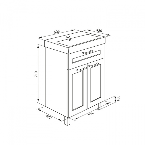 Тумба с раковиной Iddis New Sena NSE60W2i95K фото
