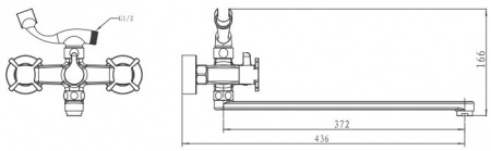 Смеситель для ванны с душем Kaiser Cuatro 58055 фото