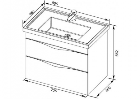 Тумба с раковиной Aquanet Эвора 80 00212701 фото