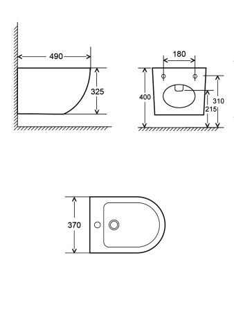 Биде подвесное AQUAme AQM2102MB черный матовый фото