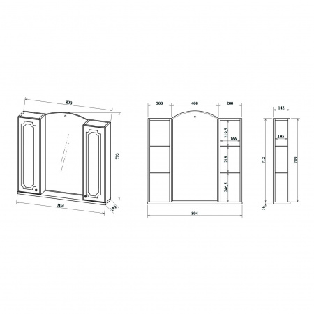 Зеркало-шкаф Sanflor Ксения Н0000000119 80 см фото