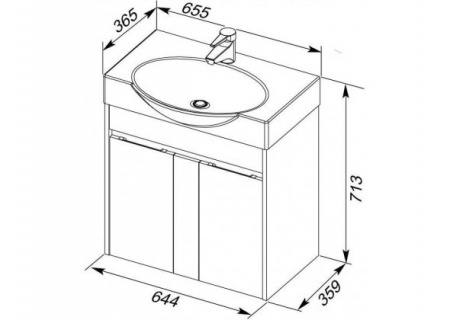 Тумба с раковиной Aquanet Коста 65 00212613 фото
