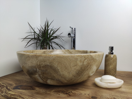 Накладная раковина из оникса Indo Bowl Sunset Big BO-00003 фото