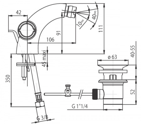 Смеситель для биде двухвентильный Jacob Delafon Elevation E18873-CP фото