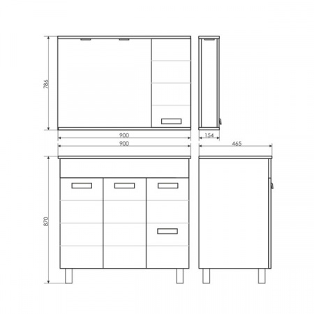 Зеркало-шкаф Comforty Модена М-90 белый матовый фото