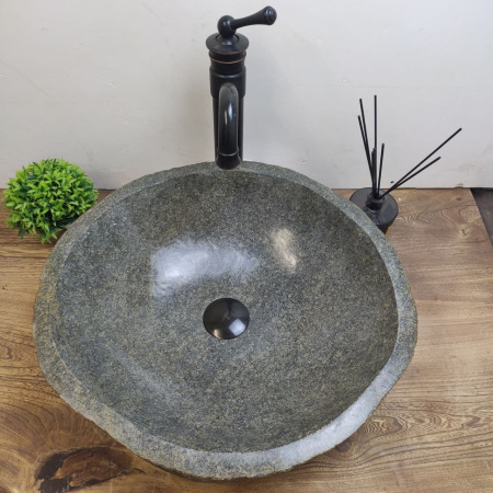 Накладная раковина из речного камня RS01173 (47*45*14) C3 фото