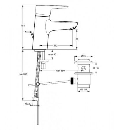 Смеситель для раковины Ideal Standard Connect Blue B9914AA фото