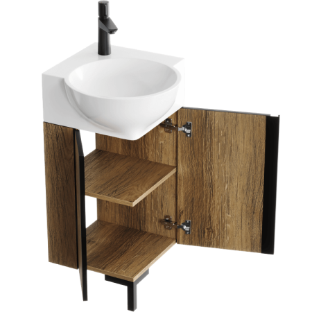 Тумба под раковину угловая Aqwella Porto 45 POR0104DB дуб балтийский фото