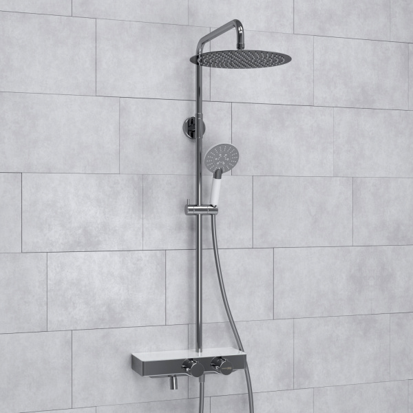 Душевая система (стойка) с термостатом WasserKRAFT Thermo A113.116.058.CH хромоникель фото
