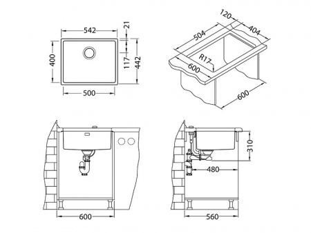 Мойка для кухни Alveus Kombino 50 U Monarch Bronze фото