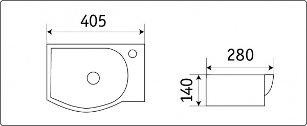 Мини-раковина CeramaLux N 78404R 40х28 фото