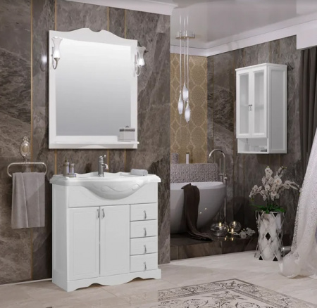 Тумба напольная Opadiris Клио 85 00-00002836 белая матовая фото