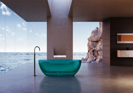 Ванна из полиэфирной смолы Abber Kristall AT9703Aquamarin 170x75 бирюзовая фото