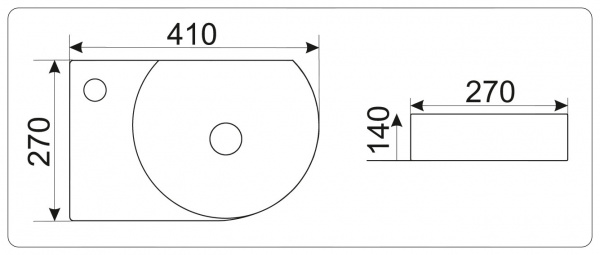 Мини-раковина CeramaLux N 9273R 41х27 фото
