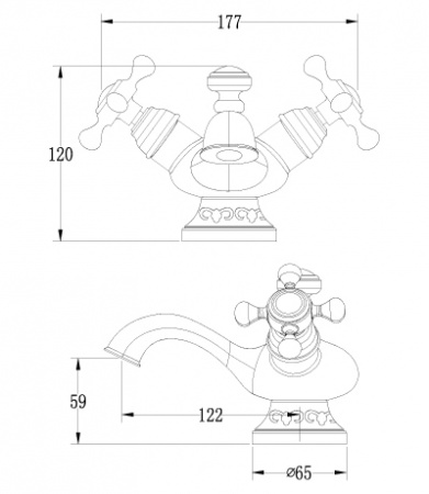 Смеситель для раковины двухвентильный Lemark Jasmine LM6646B фото