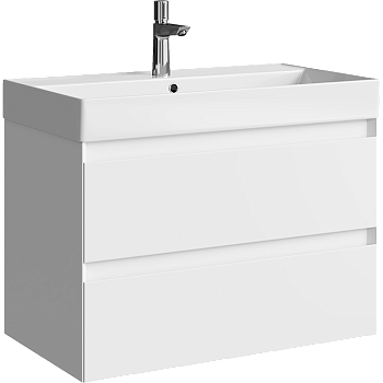 Тумба под раковину Aqwella Geometria 80 GE01082WM белая фото