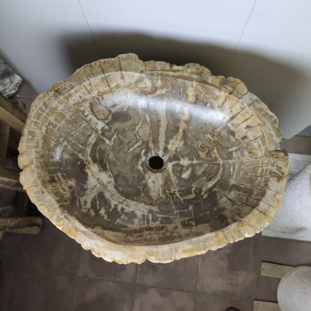 Раковина напольная из окаменелого дерева ODN-01499 (68*55*90) фото