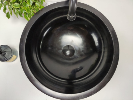 Накладная раковина из камня Андезит Bowl Black Small BA-01010 (40*40*15) фото