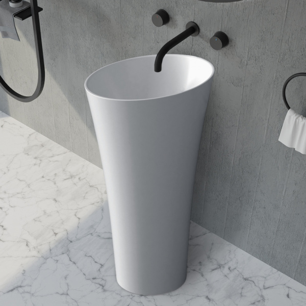 Напольная раковина Abber Stein AS2509 50x50 белая матовая фото