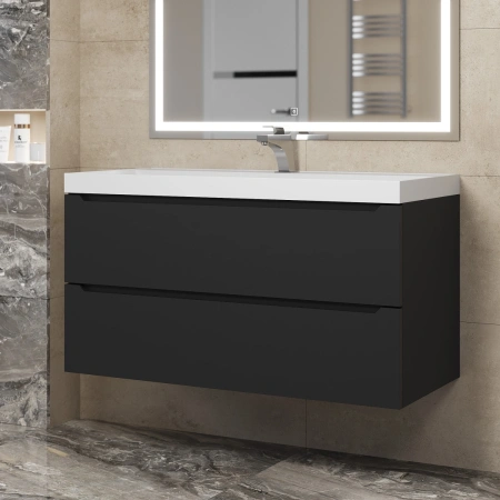 Тумба под раковину Uperwood Tanos 100 291020234 черная матовая фото