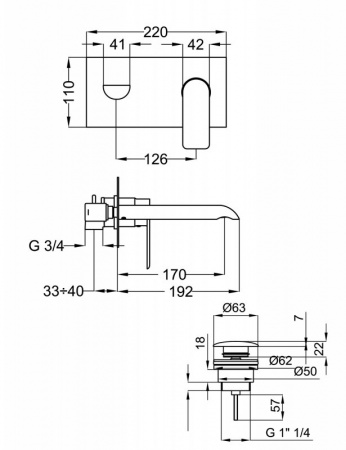 Смеситель для раковины Cezares Furore FURORE-BLS2-01-Cr фото