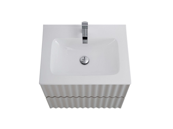 Тумба под раковину Art&Max Elegant AM-ELEGANT-600-2C-SO-GCM-LED светло-серая матовая / с подсветкой фото
