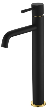 Высокий смеситель для раковины Boheme Uno 462-BG черный/золото фото