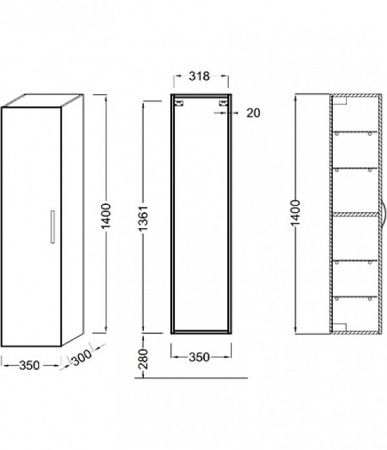 Шкаф-пенал Jacob Delafon Ola EB396-NR темный дуб фото