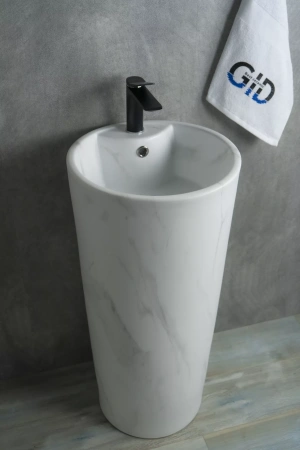 Напольная раковина GID Nb131ws под мрамор, матовая фото
