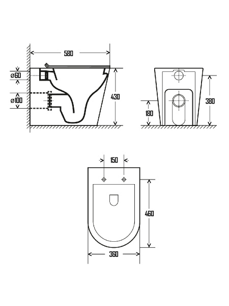 Унитаз приставной AQUAme AQM3001 с сиденьем SoftClose фото