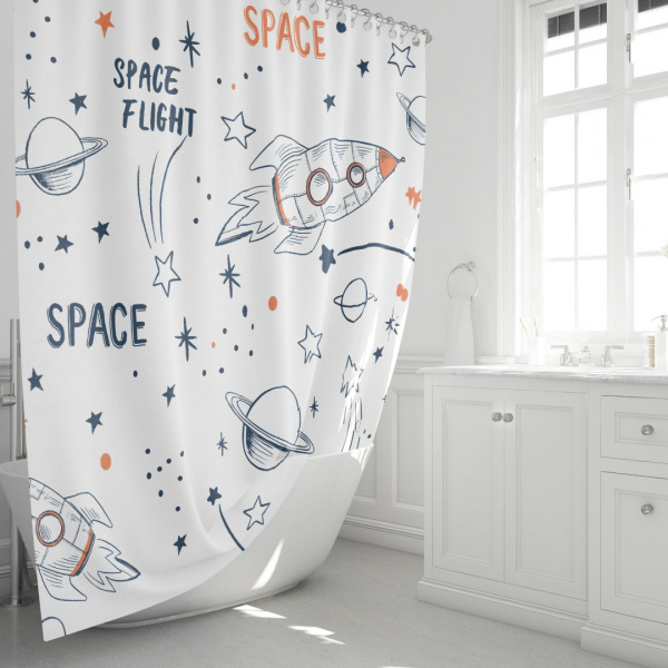 Текстильная шторка для ванны Fixsen Design Space FX-2508 фото